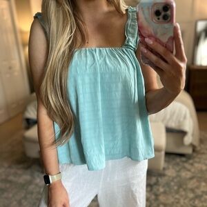Pink Lily Aqua Sleeveless Tank Top